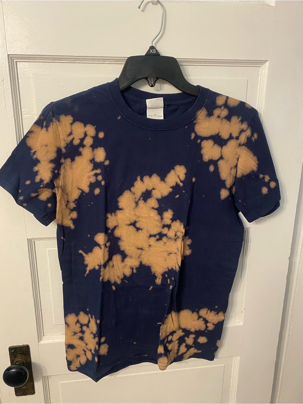 Colortone Women’s Navy and Tan Bleached Crewneck T-Shirt
